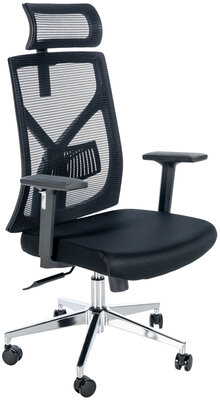 Bureaustoel Avens Stof,zwart, Zwart