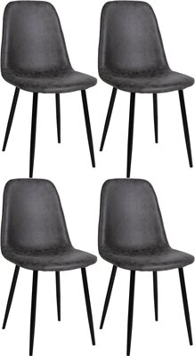 Set van 4 Nepiar eetkamerstoelen donkergrijs,Kunstleer, Grijs