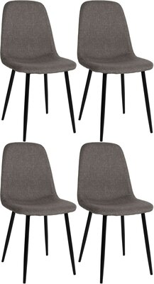 Set van 4 Nepiar eetkamerstoelen Taupe,Stof