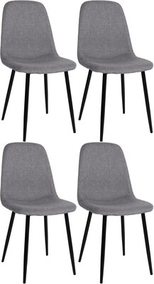 Set van 4 Nepiar eetkamerstoelen grijs,Stof, Grijs