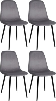 Set van 4 Nepiar eetkamerstoelen donkergrijs,Fluweel, Grijs