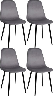 Set van 4 Nepiar eetkamerstoelen donkergrijs,Fluweel, Grijs