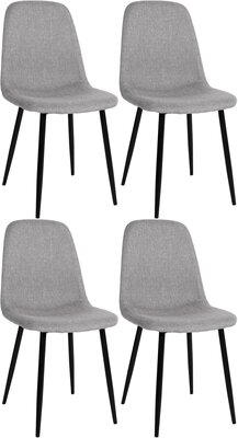 Set van 4 Nepiar eetkamerstoelen licht grijs,Stof, Grijs