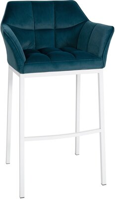 Barstoel Domasa W Fluweel met 4-poots frame, Groen