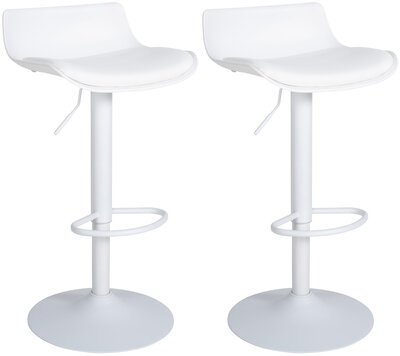 2-delige set barkrukken Oviera kunstleer, Wit