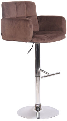 Barstoel Les Engalos Fluweel chroom, Bruin