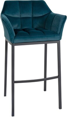 Barstoel Domasa B Fluweel met 4-poots frame, Groen