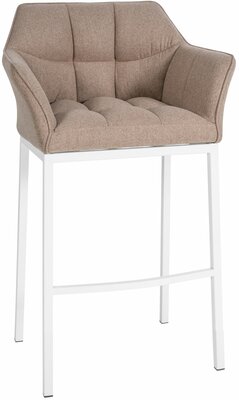Barstoel Domasa W Vilt met 4-pootsframe, Taupe