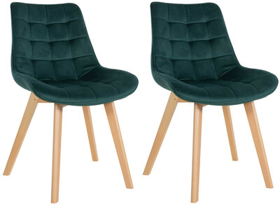 2-delige set stoelen Briik fluweel, Groen