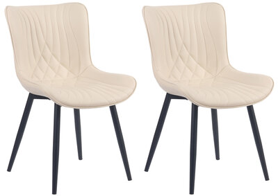 2-delige set stoelen Brida kunstleer, Creme