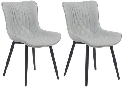 2-delige set stoelen Brida kunstleer, Grijs