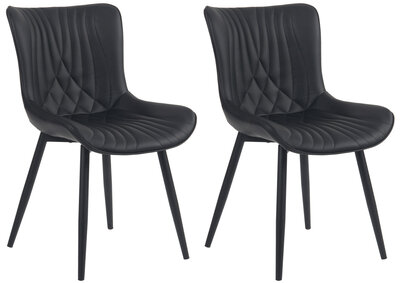 2-delige set stoelen Brida kunstleer, Zwart
