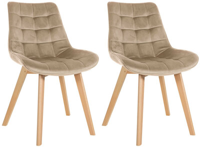 2-delige set stoelen Briik fluweel, Bruin