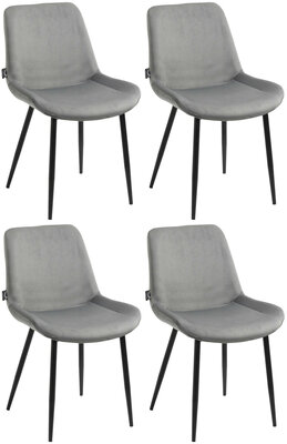 4-delige set eetkamerstoelen Vactiroi fluweel, Grijs