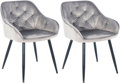 Set van 2 eetkamerstoelen Cissas, Grijs