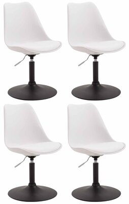 4-delige set eetkamerstoelen Miverack B kunststof, Wit