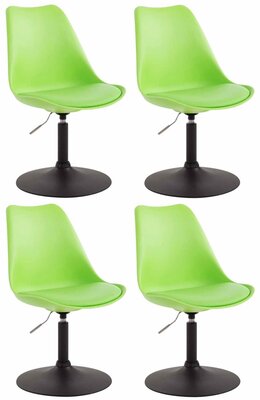 4-delige set eetkamerstoelen Miverack B kunststof, Groen