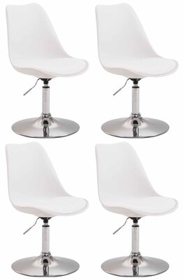 4-delige set eetkamerstoelen Miverack C kunststof, Wit