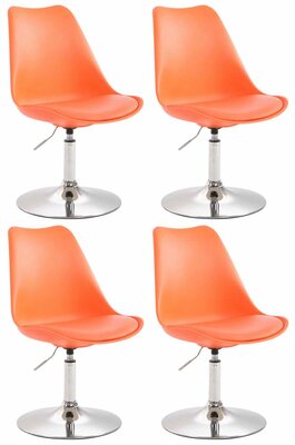 4-delige set eetkamerstoelen Miverack C kunststof, Oranje