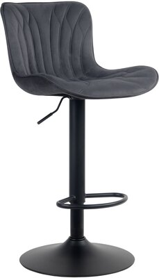 Barstoel Lunis Fluweel, Zwart