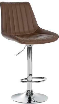 Barstoel Tino Kunstleer chroom, Bruin