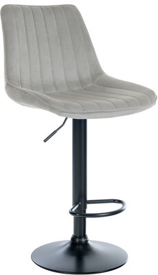Barstoel Tino Fluweel zwart, Grijs