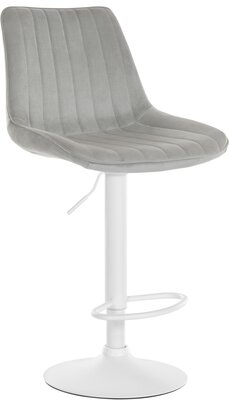 Barstoel Tino Fluweel wit, Grijs