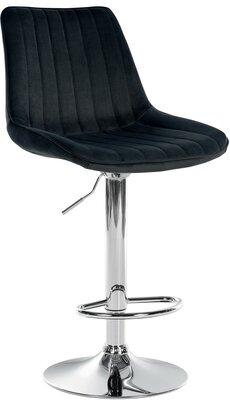 Barstoel Tino Fluweel chroom, Zwart
