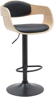 Barstoel Kongstin B Kunstleer, Zwart