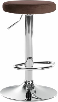Barstoel Pento Fluweel chroom, Bruin