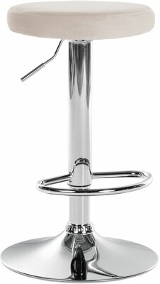 Barstoel Pento Fluweel chroom, Creme