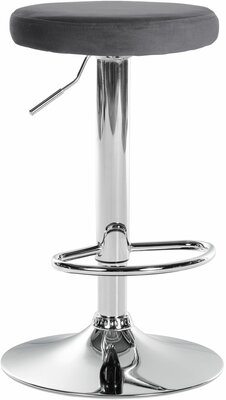 Barstoel Pento Fluweel chroom, Grijs