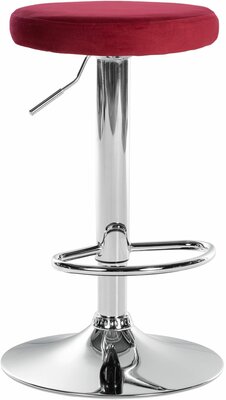 Barstoel Pento Fluweel chroom, Rood
