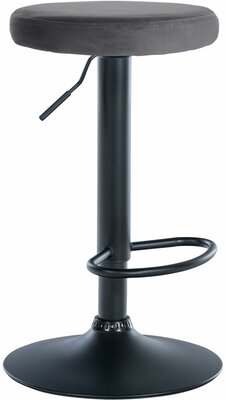 Barstoel Pento Fluweel zwart, Grijs