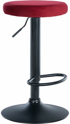 Barstoel Pento Fluweel zwart, Rood