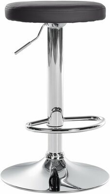 Barstoel Pento Kunstleer chroom, Zwart