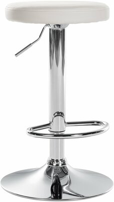 Barstoel Pento Kunstleer chroom, Wit