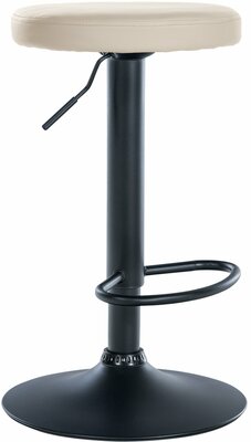 Barstoel Pento Kunstleer zwart, Creme
