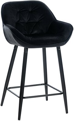 Barstoel Gobsin 76 Fluweel, Zwart