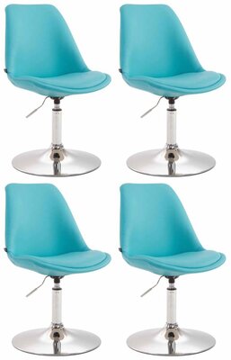 4-delige set eetkamerstoelen Miverack C kunstleer, Blauw