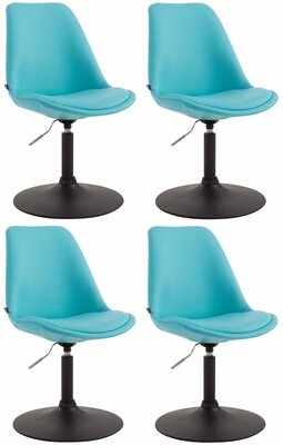 4-delige set eetkamerstoelen Miverack B kunstleer, Blauw