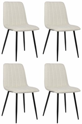 4-delige set stoelen Dojin stof, Creme