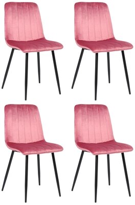 4-delige set stoelen Dojin fluweel,