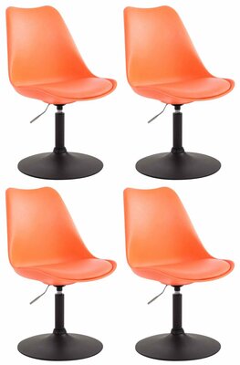 4-delige set eetkamerstoelen Miverack B kunststof, Oranje