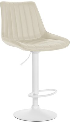 Barstoel Tino Kunstleer wit, Creme