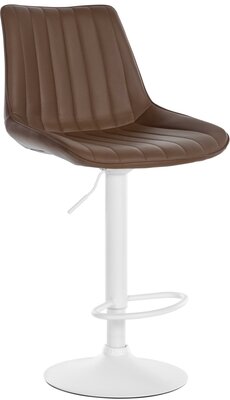 Barstoel Tino Kunstleer wit, Bruin
