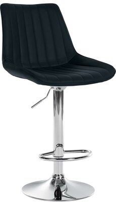 Barstoel Tino Kunstleer chroom, Zwart