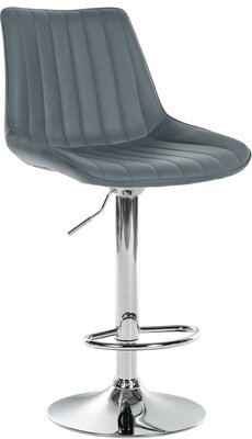 Barstoel Tino Kunstleer chroom, Grijs