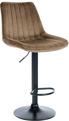 Barstoel Tino Fluweel zwart, Bruin