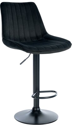 Barstoel Tino Fluweel zwart, Zwart